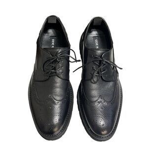 Steve Madden Black Leather Emeri Wingtip Oxfords Size 11.5